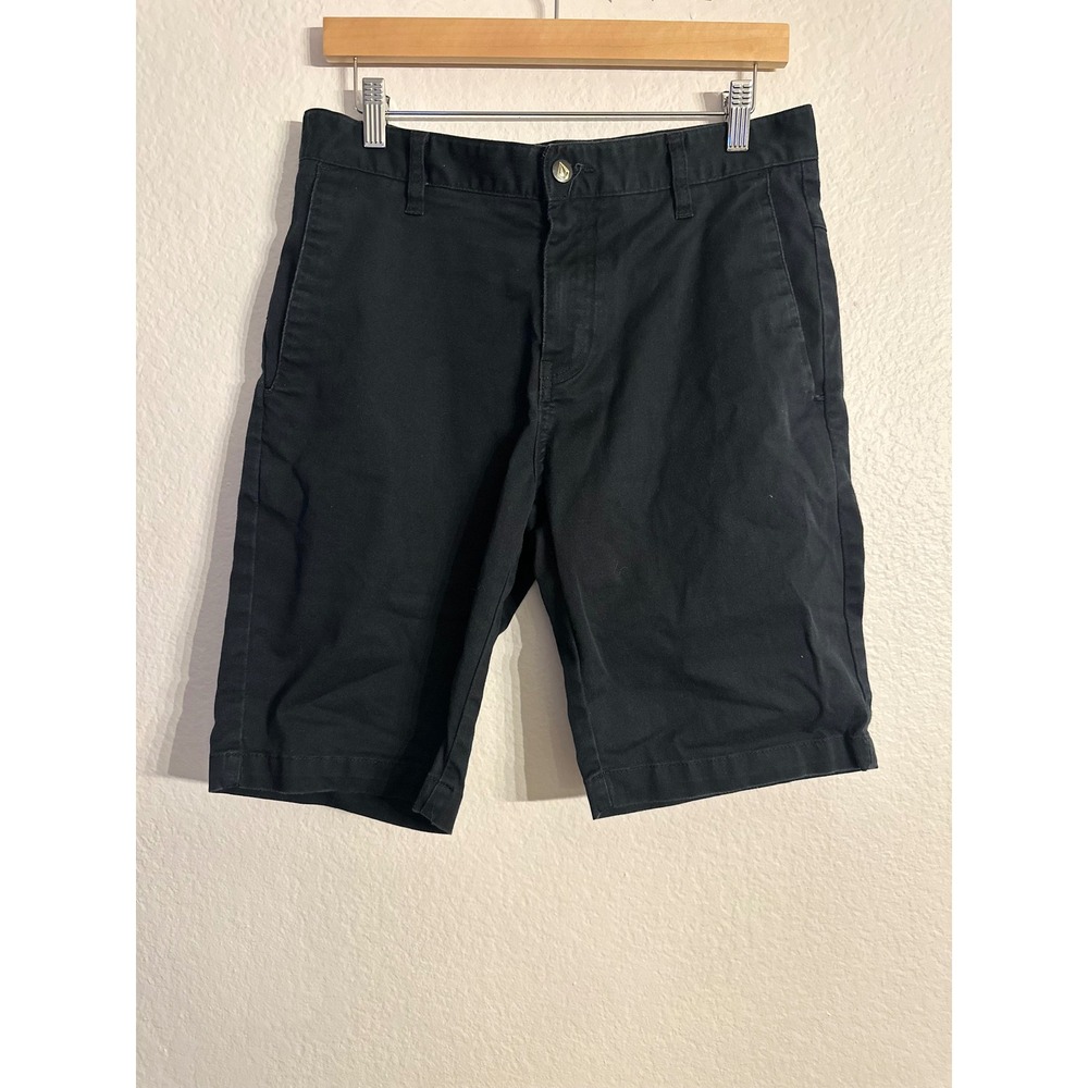 Volcom Chino Shorts Mens 30 Black Corpo Class Skate Surf Casual